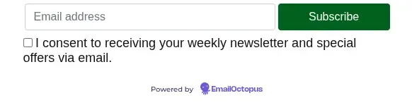 EmailOctopus form creation interface showing the default form design